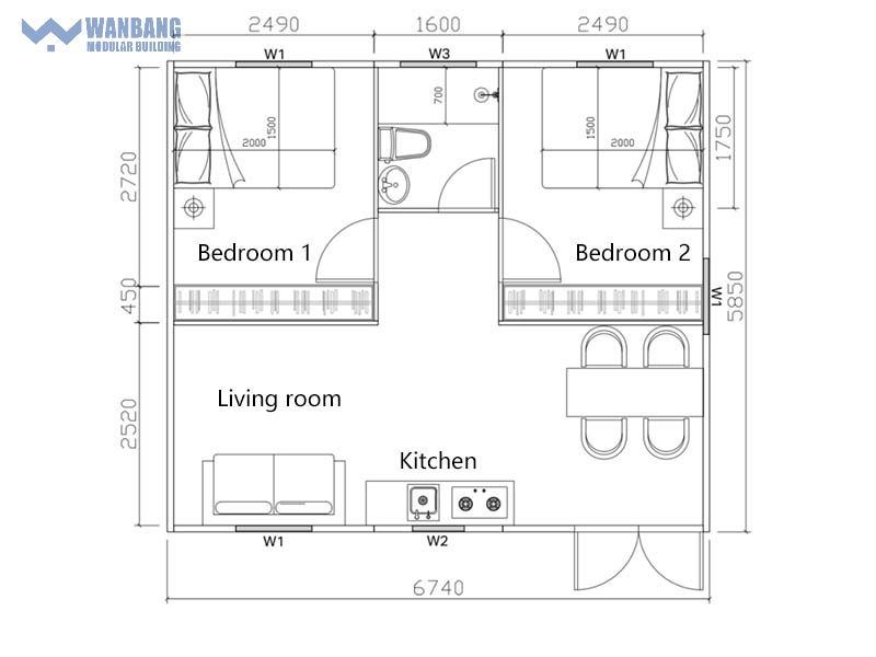 Prefabricated apartment tiny container house design
